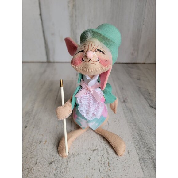 Annalee Easter bunny green hat rabbit vintage home decor plush - Picture 1 of 6